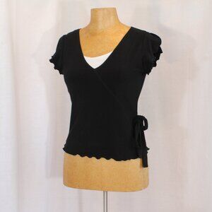 Stephen And Casey By I.N.B.S. Inc Y2K Faux Layering Black and White Top